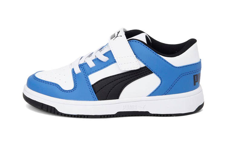 PUMA Rebound Layup Lo SL Comfortable Low top Children's Basketball Shoes White Blue Black Children Aged 3 7 Years Old