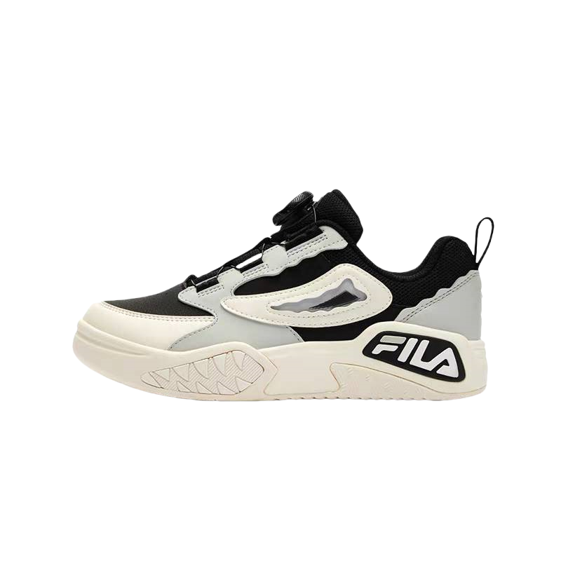 FILA KIDS BOA Abrasion Resistant Low top Kids' Skateboarding Shoes Black White Kids'