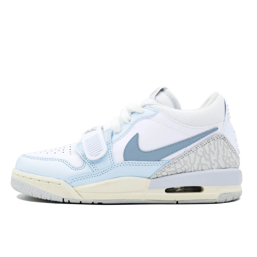 Jordan Jordan Legacy 312 Leather Slip Resistant Cushioning Low top Children's Basketball Shoes White Blue Teenagers