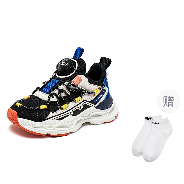 HOBIBEAR Synthetic Leather Fashion And Versatile Comfortable Breathable Low top Kids Lifestyle Shoes Beige Black Kids'