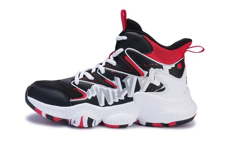 361°KIDS Slip Resistant Cushioning Abrasion Resistant High top Basketball Shoes Black Red Kids'