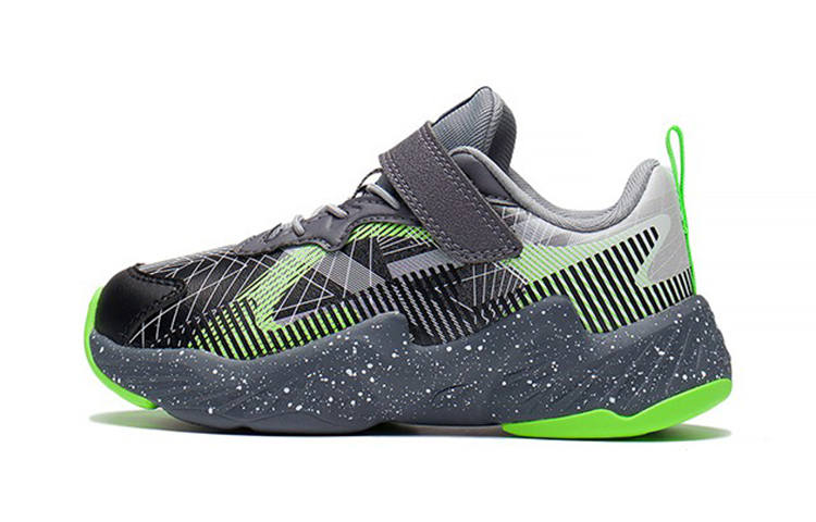 Li-Ning YOUNG Li Ning YOUNG Kids Lifestyle Shoes Black Gray Green Children Aged 3 7 Years Old