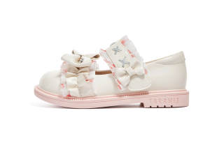 TARANISMETA Preschool Princess Shoe Collection Kids' Leather Shoes White Pink Teenagers