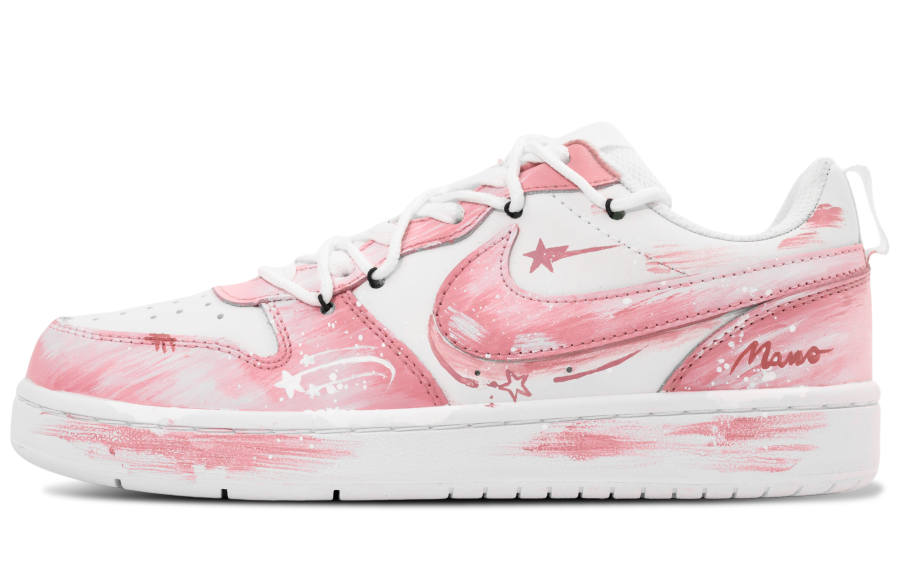 Nike Nike Court Borough Diamond Cosmic Leather Slip Resistant Cushioning Abrasion Resistant Kids' Skateboarding Shoes White