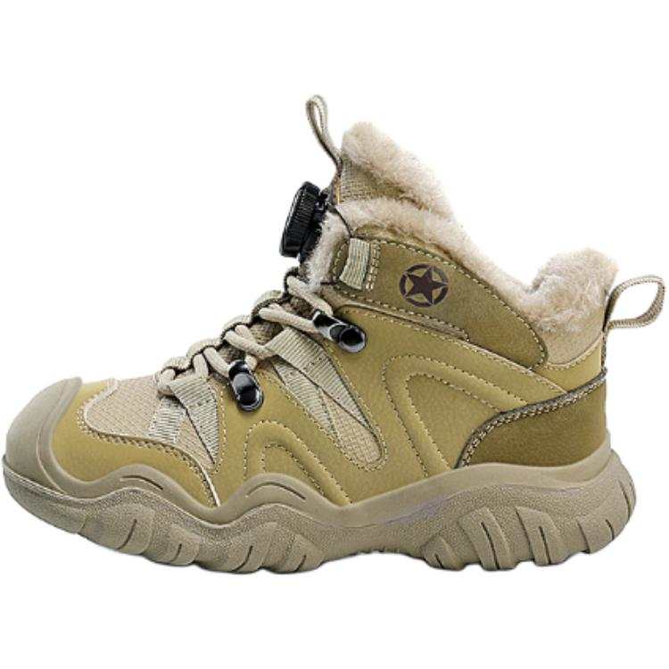 Jeep Comfortable Fleece Lined Abrasion Resistant Thermal Abrasion Resistant Thermal Mid top Kids Lifestyle Shoes Khaki