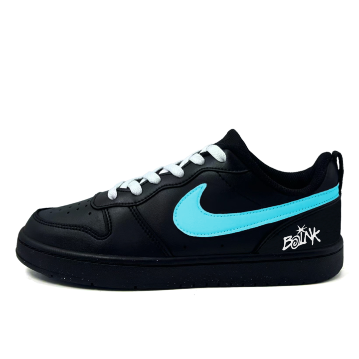 Nike Nike Court Borough Tiffany Black Tone Synthetic Leather Slip Resistant Abrasion Resistant Low top