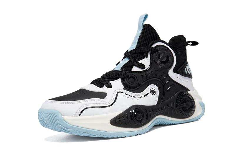 361°KIDS Comfortable Mid top Basketball Shoes Black Blue Teenagers