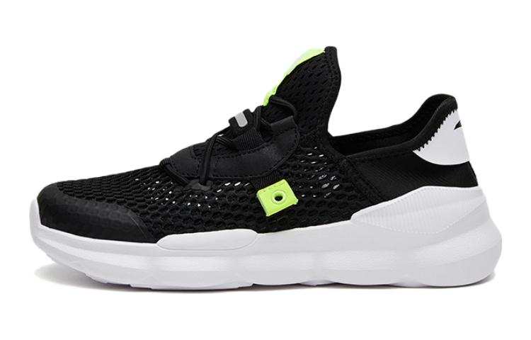 Antakids Fabric Versatile Cushioning Abrasion Resistant Low top Casual Shoes Black White Unisex