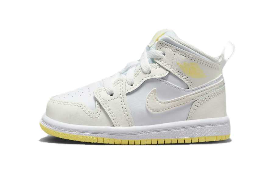 Jordan Baby Jordan Air Jordan 1 Cushioning Abrasion Resistant Cushioning, Wear Resistant Mid top Toddler Shoes White Yellow
