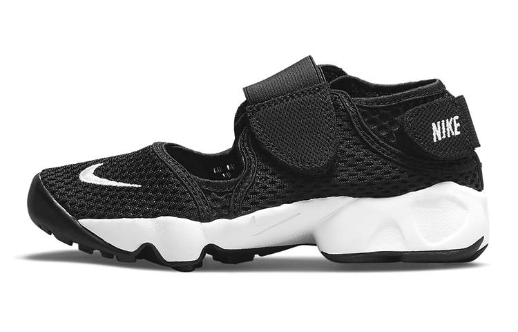 Nike Nike Air Rift Slip Resistant Cushioning Abrasion Resistant Breathable Low top Running Shoes Black White Kids'