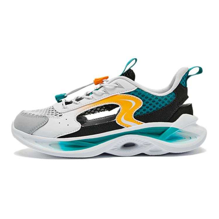 QIAODAN Breathable Low top Casual Shoes White Cyan Teenagers