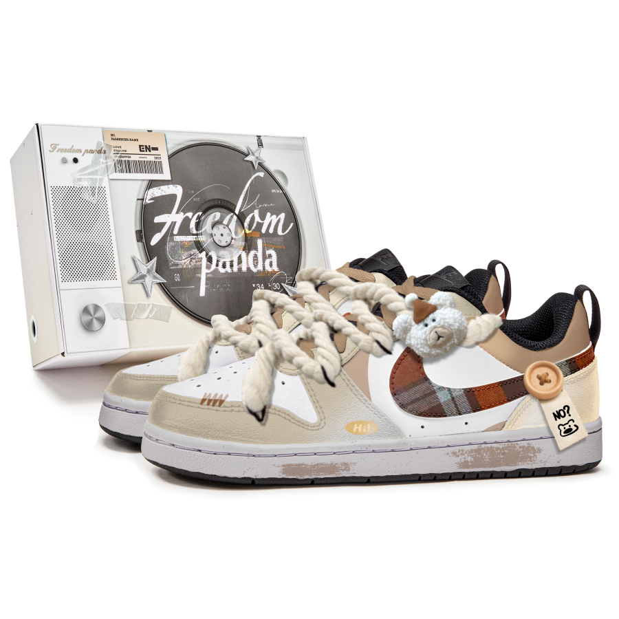 Nike Nike Court Borough Box, Bear Coffee Slip Resistant Abrasion Resistant Low top Kids' Skateboarding Shoes Brown Yellow