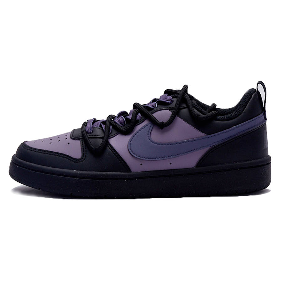 Nike Nike Court Borough Slip Resistant Slip Resistant Low top Kids' Skateboarding Shoes Black Purple Teenagers
