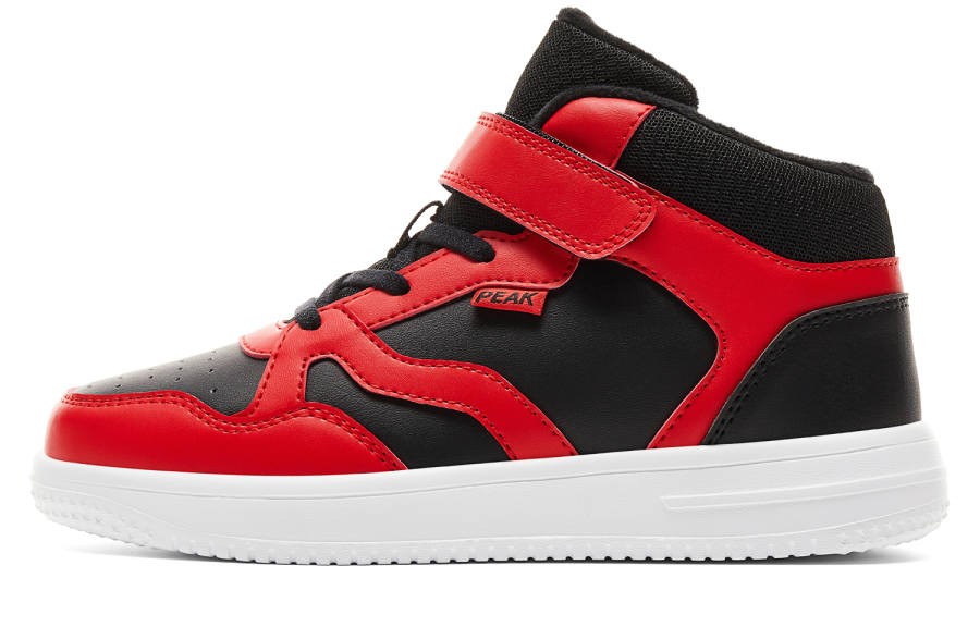 PEAK Fleece Lined Soft And Comfortable Slip Resistant Thermal Balance Kids' Skateboarding Shoes Black Red Kids'
