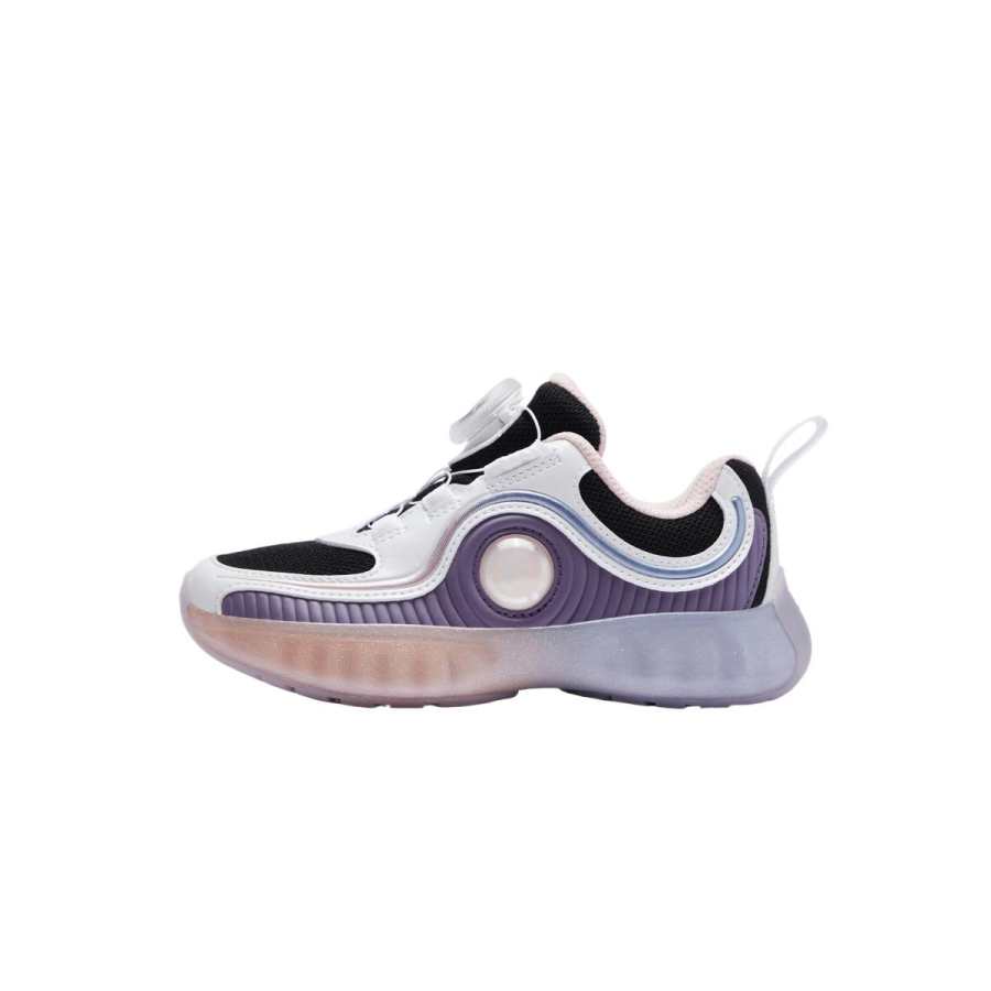 FILA KIDS Lightweight Cushioning Low top Kids Lifestyle Shoes Black Gray Purple Kids'
