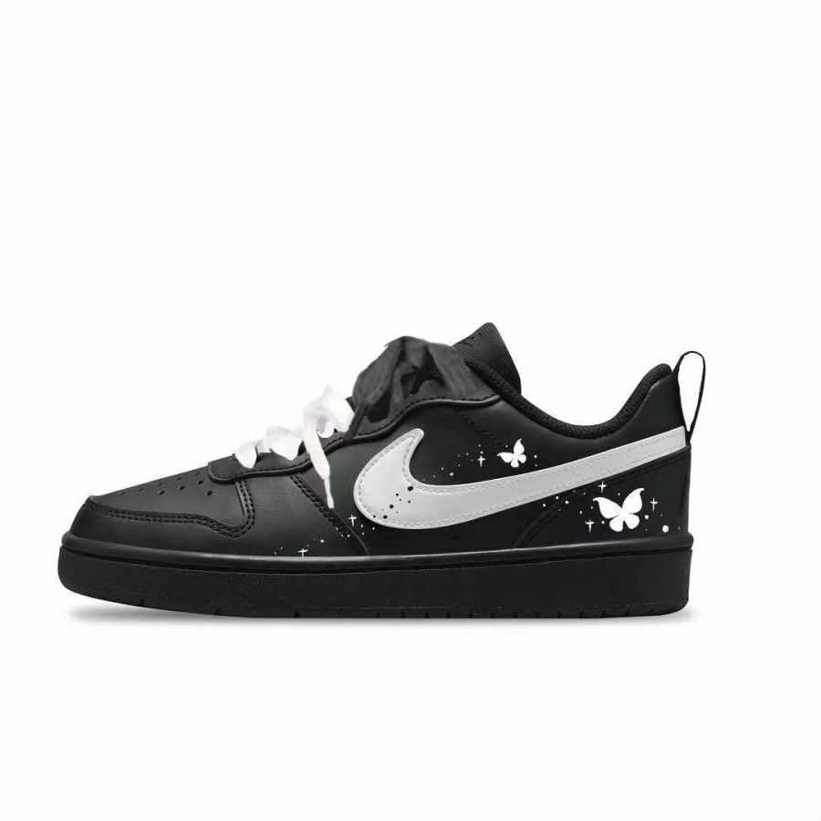 Nike Nike Court Borough Flying Together Slip Resistant Low top Kids' Skateboarding Shoes Black Teenagers