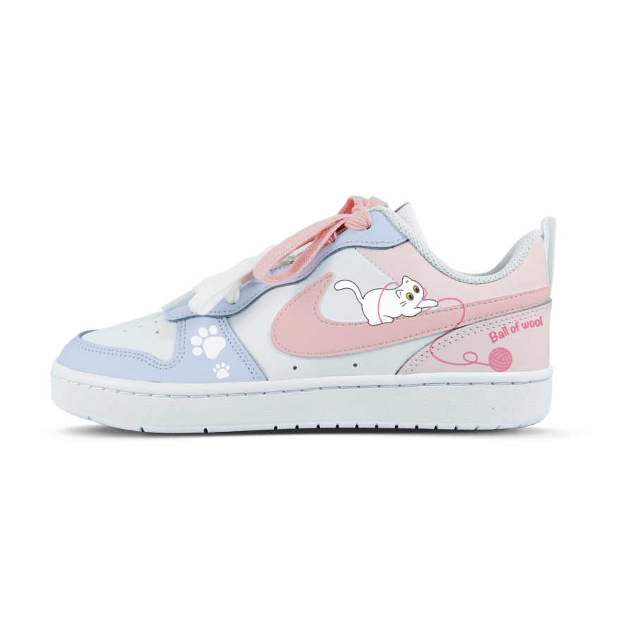 Nike Nike Court Borough Yarn Kitten Leather Slip Resistant Abrasion Resistant Low top Kids' Skateboarding Shoes Unisex