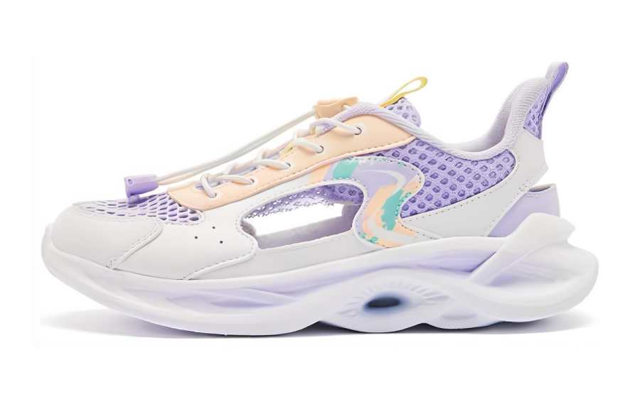 QIAODAN Low top Casual Shoes White Purple Teenagers