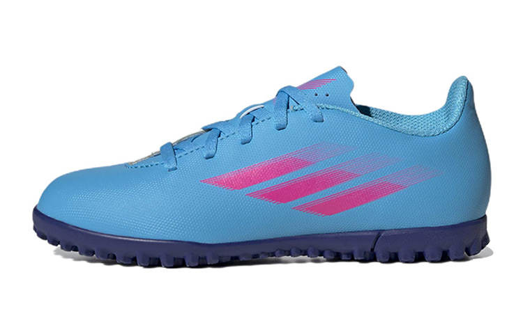 Adidas Adidas X Speedflow .4 Non slip Lightweight Low top Kids' Soccer Shoes Blue Pink Kids'