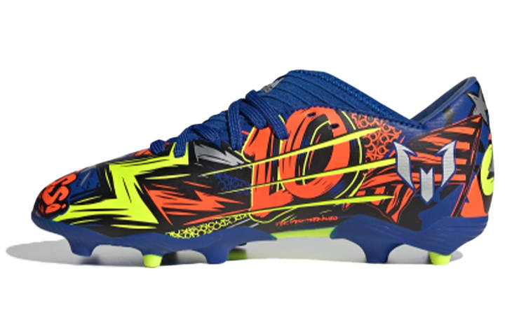 Adidas Adidas Messi 19.3 FG K Slip Resistant And Breathable Low top Soccer Shoes Blue Kids'