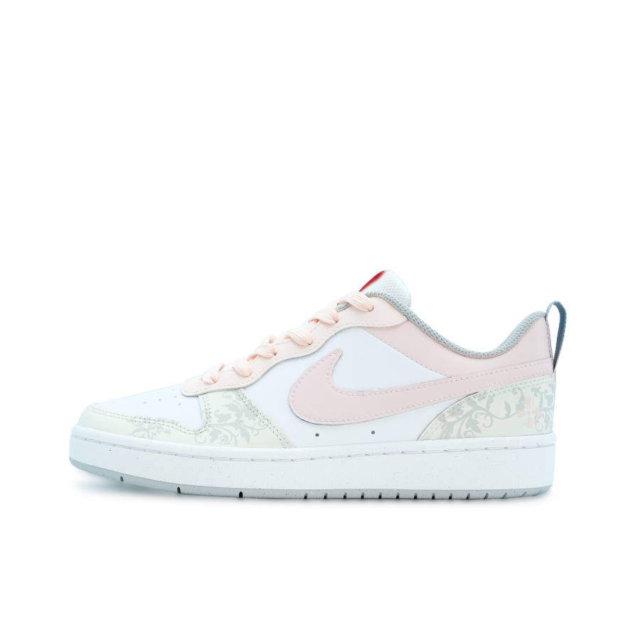 Nike Nike Court Borough Synthetic Leather Slip Resistant Cushioning Low top Kids' Skateboarding Shoes Ecru Teenagers