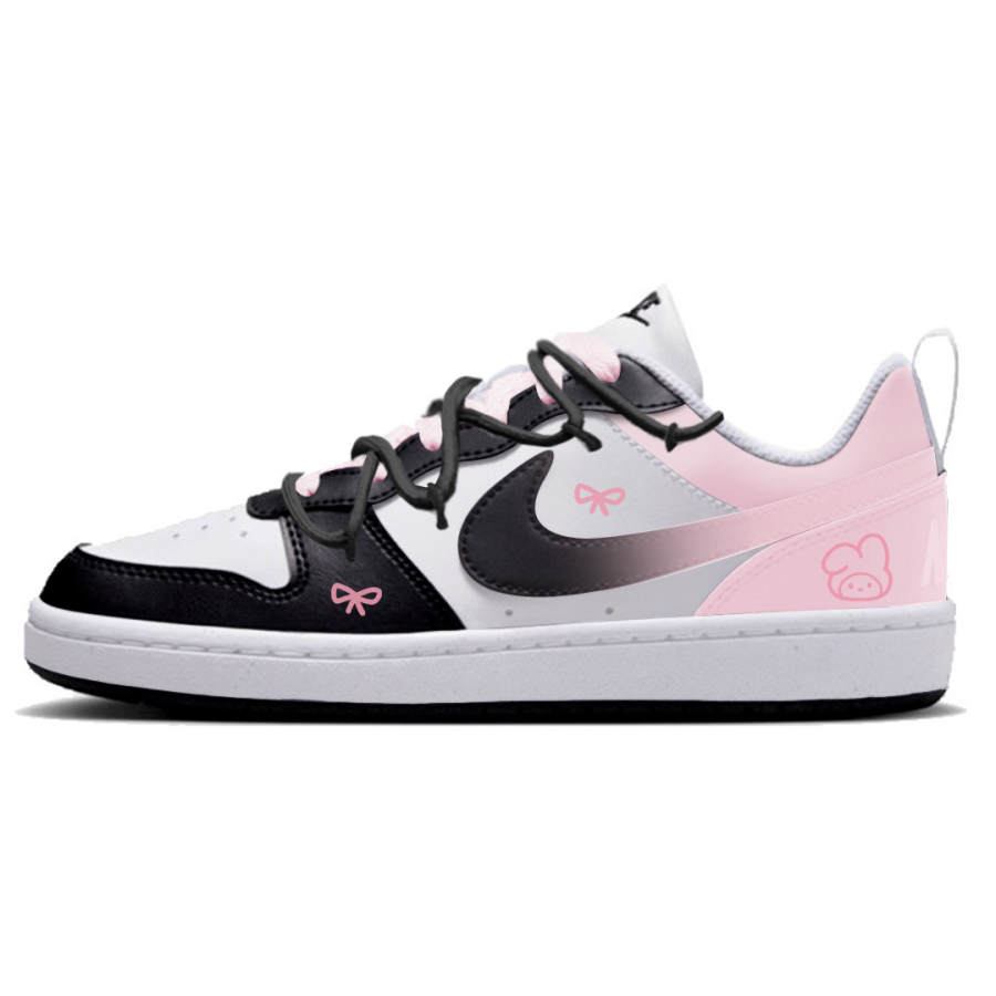Nike Nike Court Borough Rabbit Blessing Slip Resistant Abrasion Resistant Low top Kids' Skateboarding Shoes Black Pink