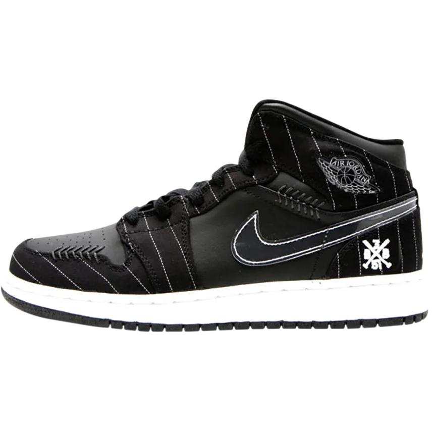 Jordan Jordan Air Jordan 1 Leather Mid top Basketball Shoes Black Unisex