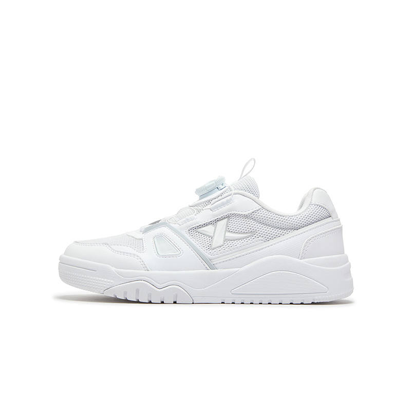 XTEP Synthetic Leather, Textile Slip Resistant Abrasion Resistant Low top Kids' Skateboarding Shoes Xtep White Kids'