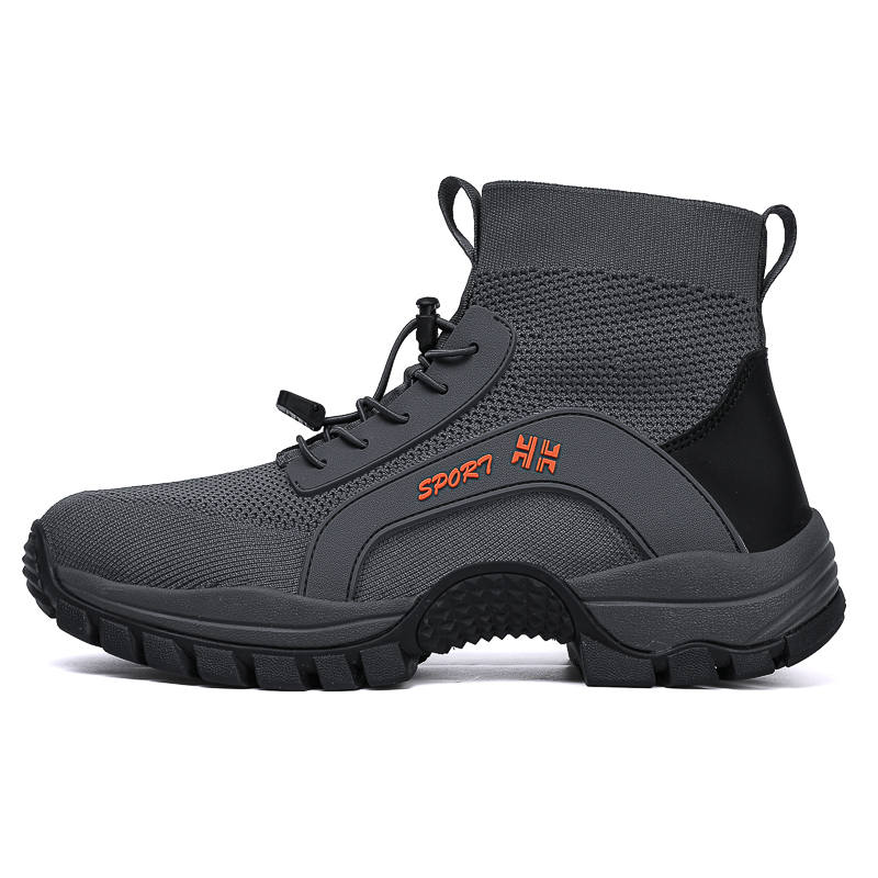 KUDING Mesh Slip Resistant, Abrasion Resistant, Lightweight, Breathable High top Mountaineering & Hiking Shoes Men's