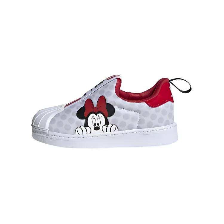 Adidas Originals SUPERSTAR Comfortable Breathable Low top Toddler Shoes White Red Infant And Toddler