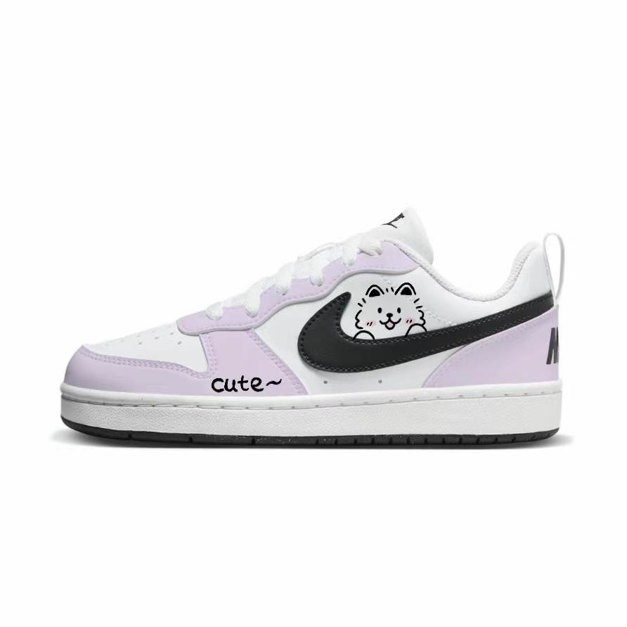 Nike Nike Court Borough Synthetic Leather Low top Skateboard Shoes Purple Kids'