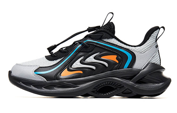 QIAODAN Anti Kick Low top Running Shoes Gray Silver Teenagers