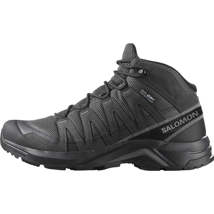 SALOMON X Adventure Leather Mid top Outdoor Shoes Men's Black