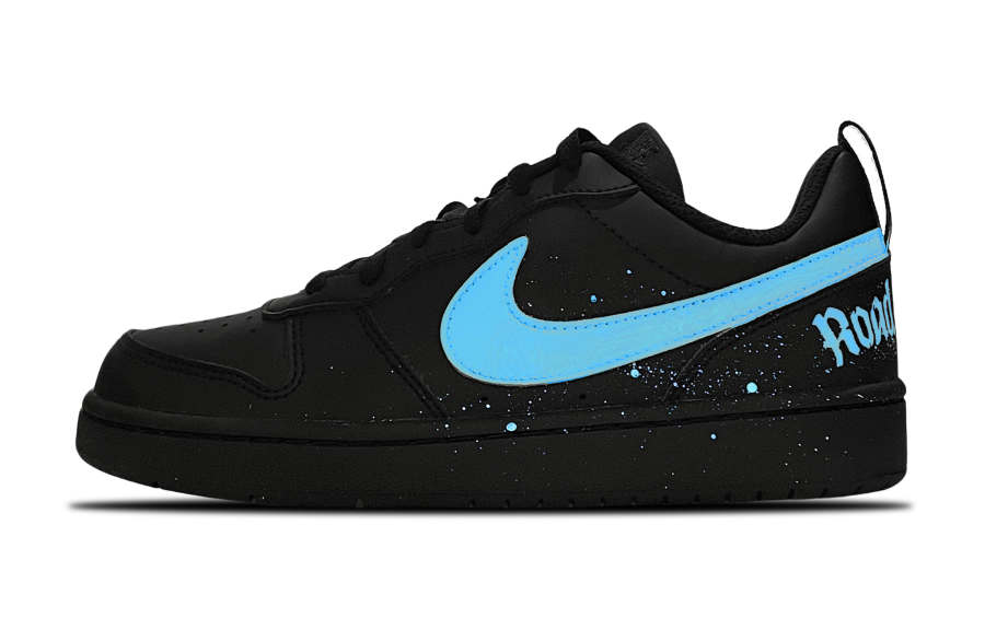 Nike Nike Court Borough Low top Kids' Skateboarding Shoes Black Blue Teenagers