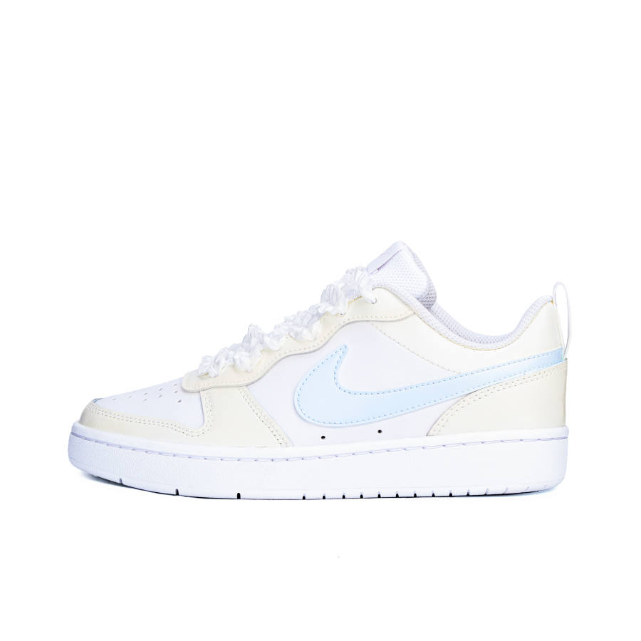 Nike Nike Court Borough 2 Slip Resistant Abrasion Resistant Low top Kids' Skateboarding Shoes Yellow White Blue Teenagers