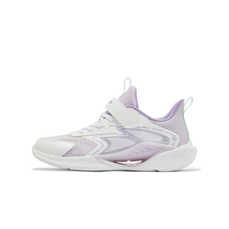 XTEP Slip Resistant Abrasion Resistant Low top Kids' Running Shoes Classic White With A Hint Of Purple Kids'