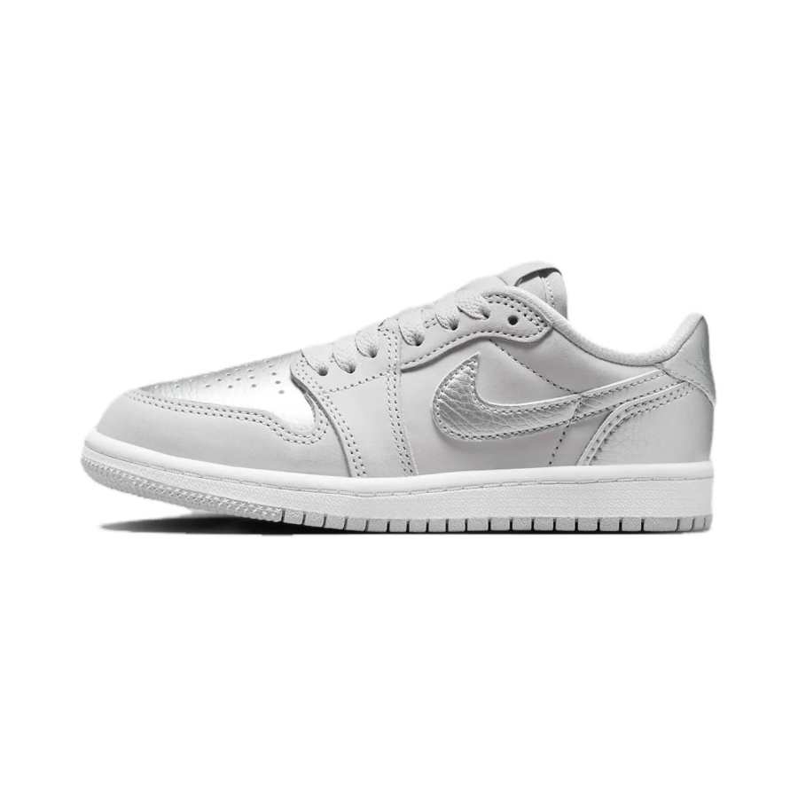 Jordan Jordan Air Jordan 1 Retro Low top Children's Basketball Shoes Silver Children Aged 3 7 Years Old