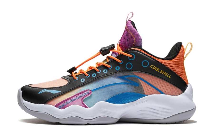 Li-Ning YOUNG Li Ning YOUNG Avant Garde Spirit PRIMARY 2.0 Low top Basketball Shoes Black Sun Orange Vision Blue Unisex