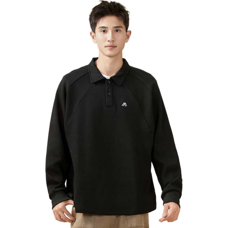 361° Sweatshirts Men's Super Black Polo Collar Moderate Regular