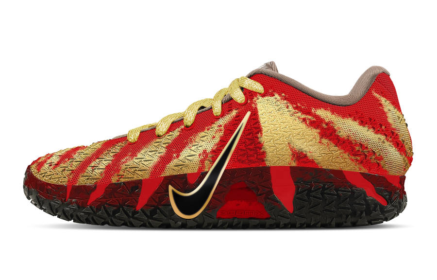Nike Nike Ja Morant 3 Zhao Cai Jin Bao Abrasion Resistant Low top Basketball Shoes Men's Red Gold