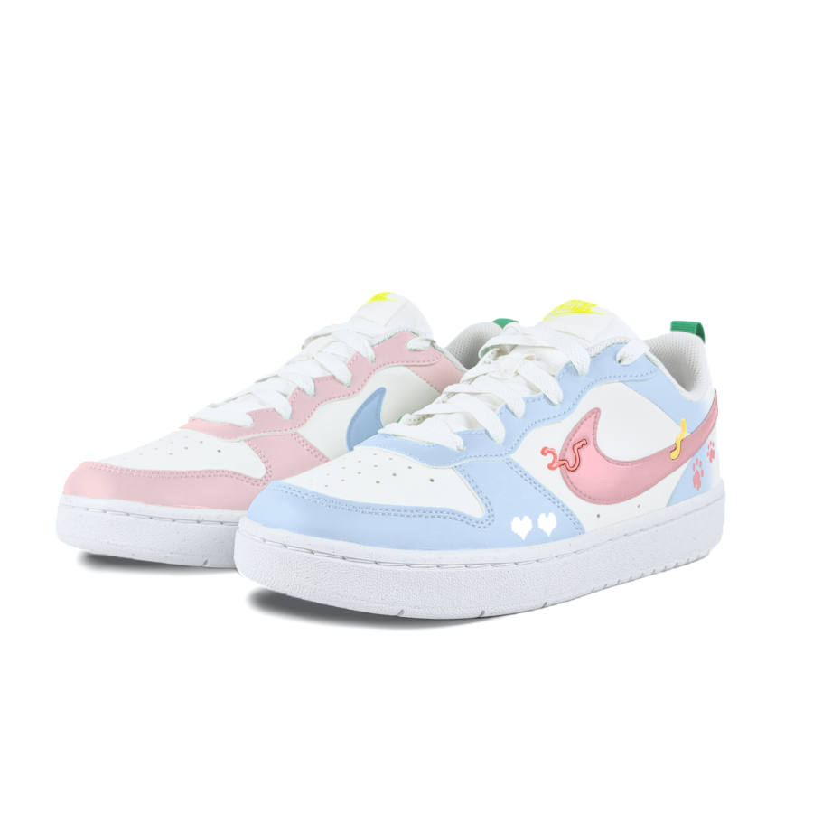 Nike Nike Court Borough Low Recraft Bg Slip Resistant Abrasion Resistant Low top Kids' Skateboarding Shoes Pink Blue