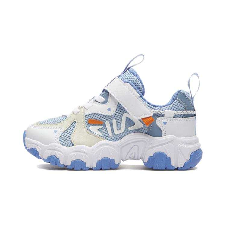 FILA KIDS Cat Paw Shoes Slip Resistant, Abrasion Resistant, Breathable Kids' Running Shoes White Blue