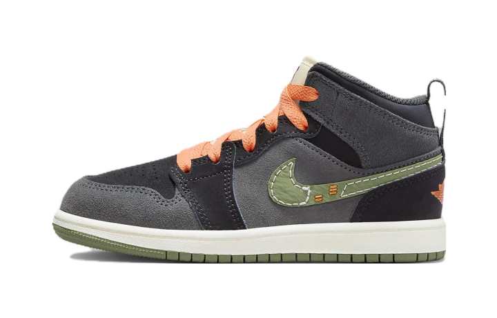 Jordan Jordan Kids Air Jordan 1 Mid SE Craft PS "Anthracite Light Olive" Sneakers