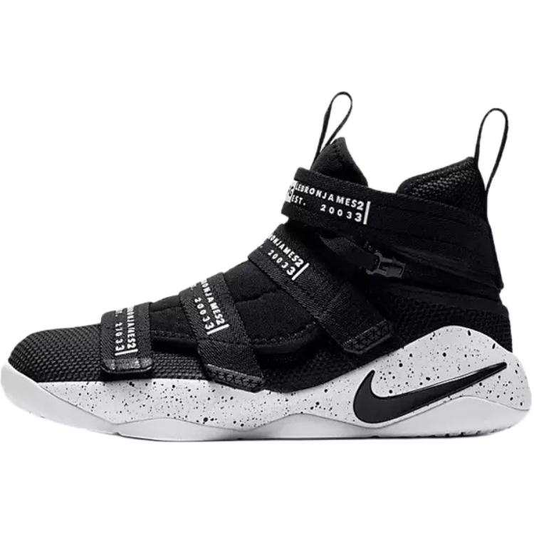 Nike Nike Zoom Soldier 11 Slip Resistant Cushioning High top Basketball Shoes Black White Unisex