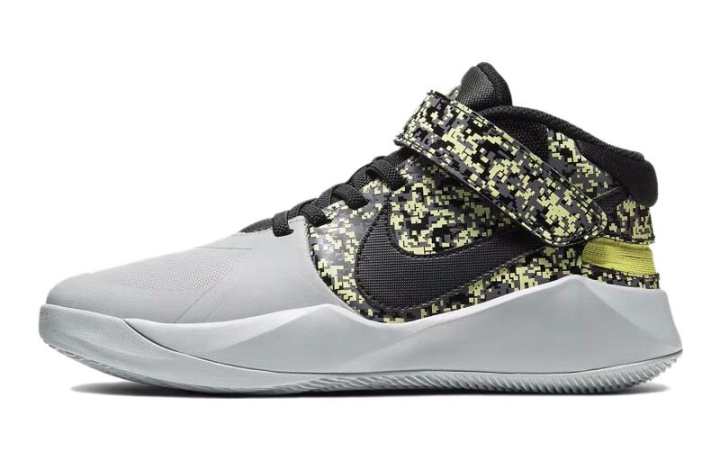 Nike Nike Team Hustle Slip Resistant Cushioning Abrasion Resistant Mid top Casual Shoes Gray Unisex