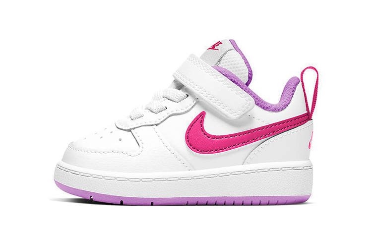Nike Nike Court Borough 2 Synthetic Leather Low top Toddler Shoes White Pink Purple Infant And Toddler