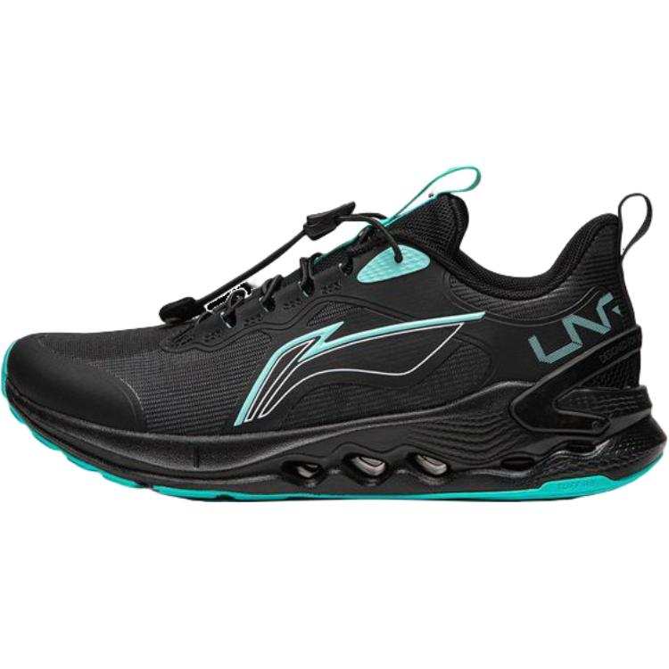 Li-Ning YOUNG Li Ning YOUNG Running Rebound Cushioning Breathable Kids' Running Shoes Black/Neon Jade Green Kids'