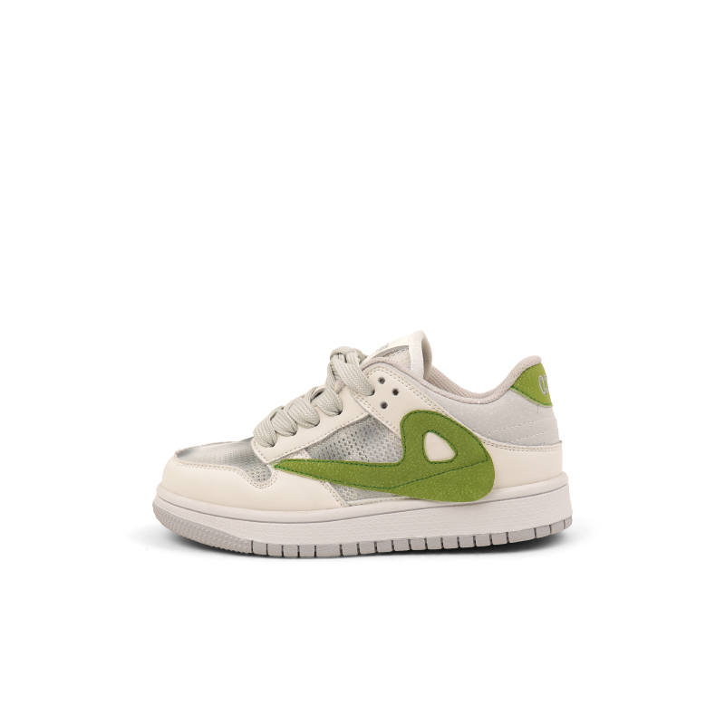 XIAOZHUBANNA Breathable Low top Kids' Skateboarding Shoes Beige Green Kids'