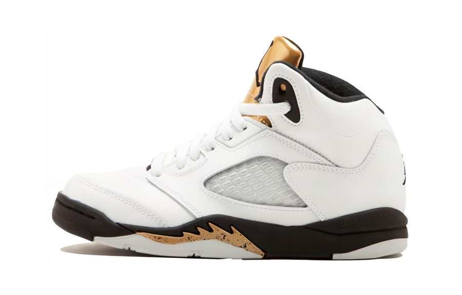 Jordan Jordan Air Jordan 5 Slip Resistant Cushioning Abrasion Resistant Mid top Children's Basketball Shoes