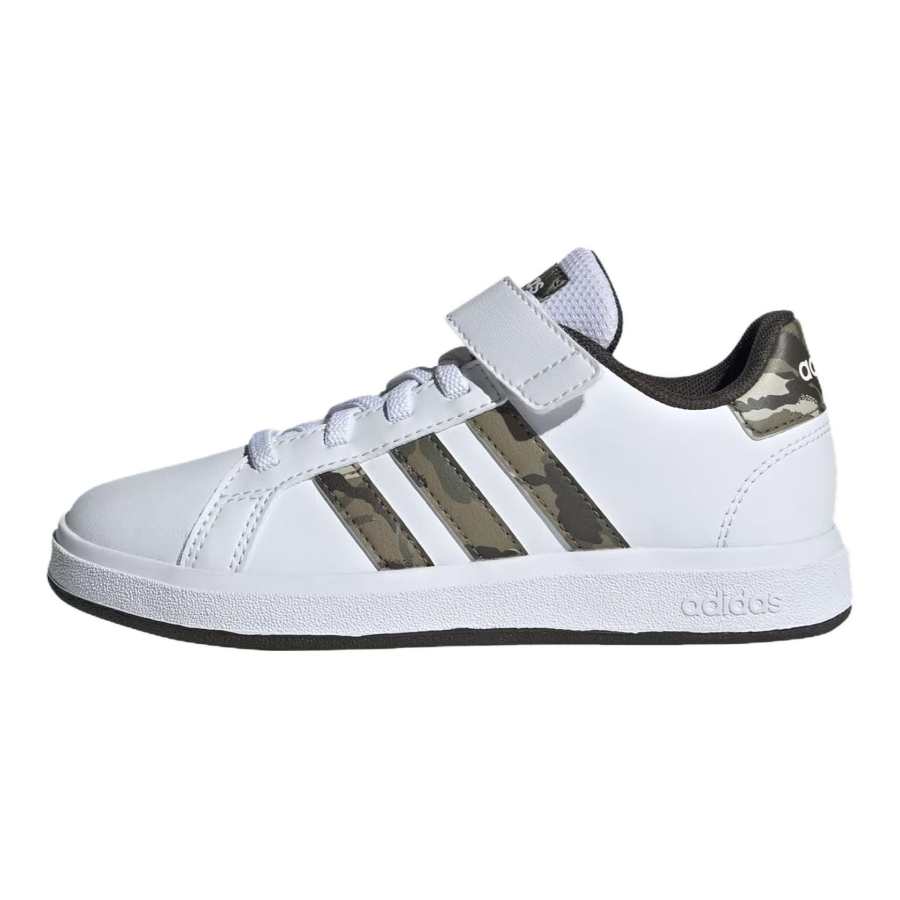 Adidas Adidas GRAND COURT 2.0 Comfortable Wear resistant And Lightweight Low top Kids' Skateboarding Shoes White Green Kids'